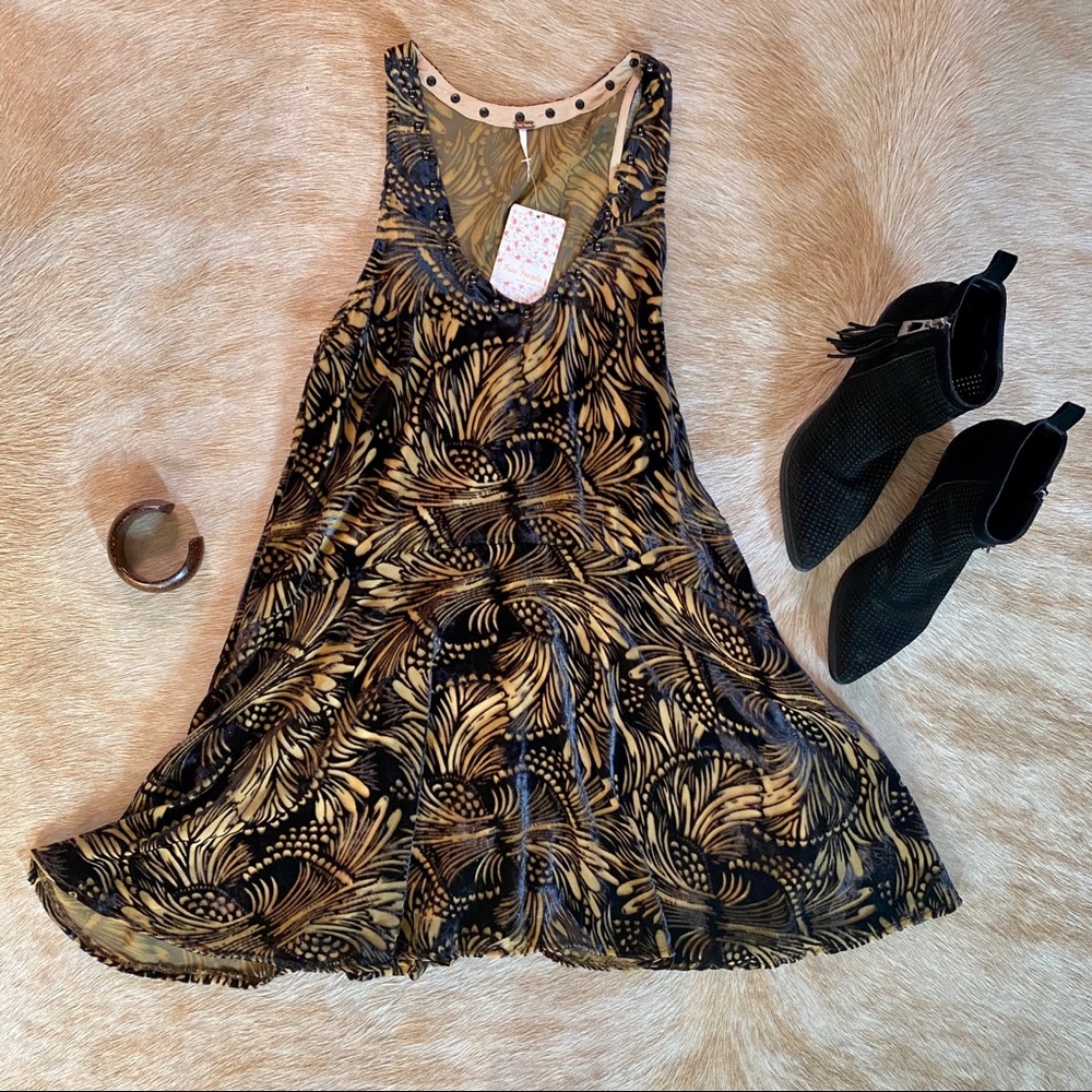 NWT Free People Dress | Black Velvet 🖤 Boho